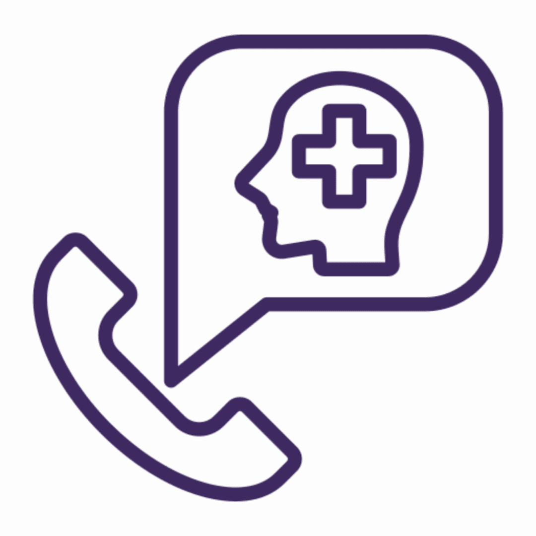 Phone call mental health symbol